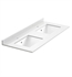 Fresca 48" Countertop with Undermount Double Sink - White Quartz | 1-Hole Faucet Drilling